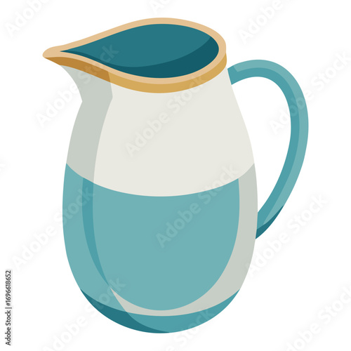 Flat style ceramic milk jug vector illustration on white background