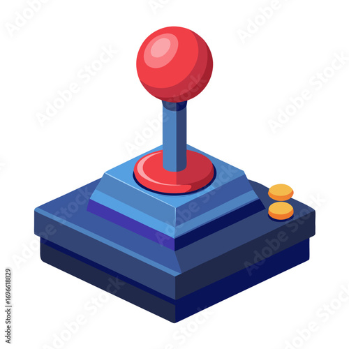 Flat gaming joystick icon on white background