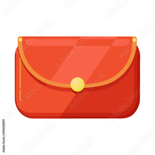 Flat design vector illustration of a clutch purse for fashion