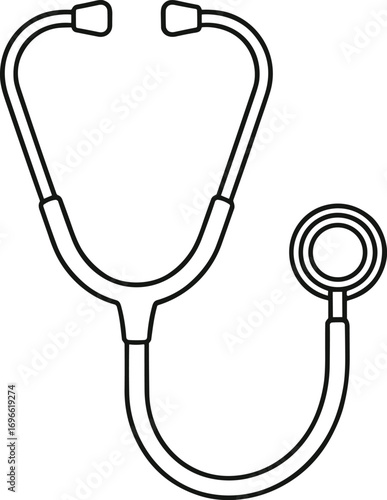 Stethoscope Icon on a Clean White Background