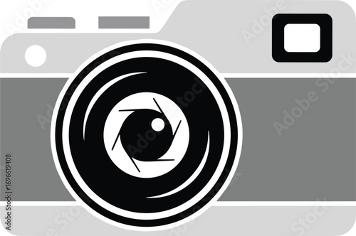 Modern Camera Icon With Aperture Detail