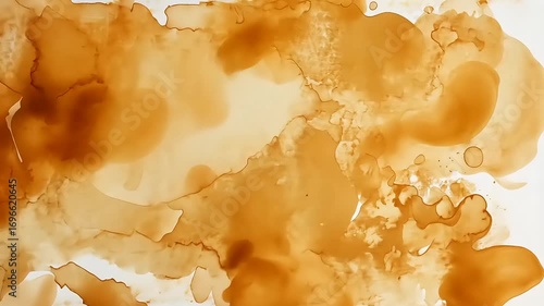 Abstract watercolor flowing texture with organic shapes in coffee tones for backgrounds