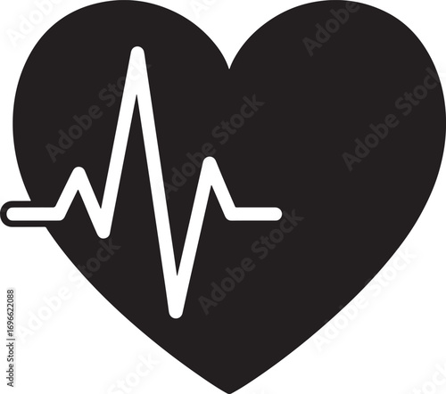 Heart with pulse vector illustration representing health healthcare and love for medical concepts