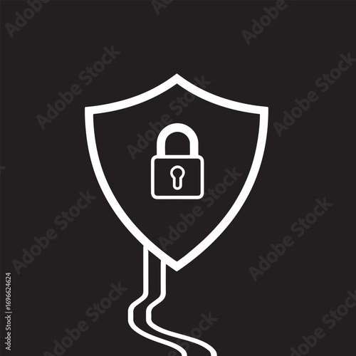 Security icon vector design concept black and white illustration.