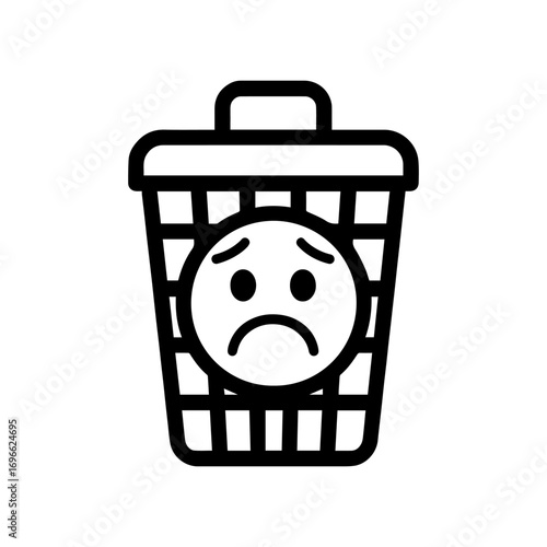 character emotion trash can sadness vector on white background
Vector icon character with emotion