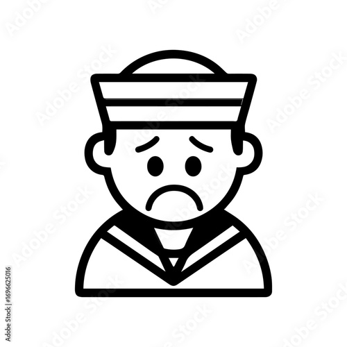 character emotion sailor sadness vector on white background
Vector icon character with emotion