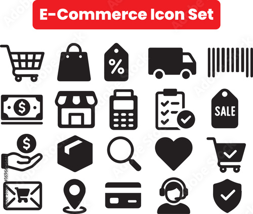 Online payment icon set. Containing e-wallet, banking, credit card, cash, transaction, cashless pay, purchase, online shopping, e-commerce and more. Editable line icons. Vector illustration.