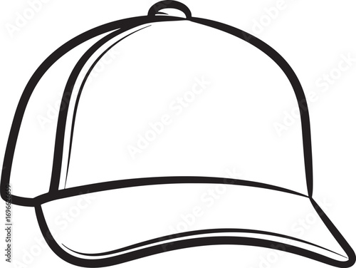 Illustration of a blank baseball cap template with a simple design great for customization and branding
