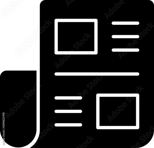 Newspaper Icon Vector Illustration