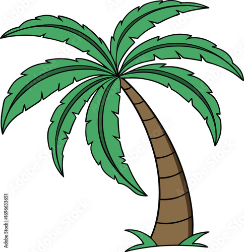 Vector art of cartoon palm tree