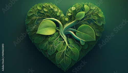 green plant in heart shape