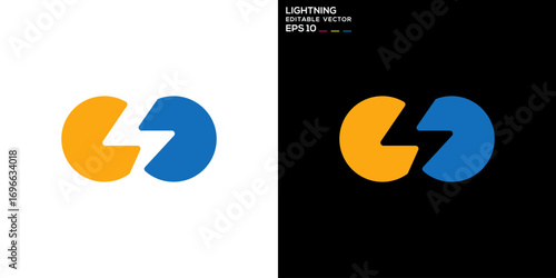 Lightning logo. Electricity, power, energy. Vector icon symbol template EPS 10.
