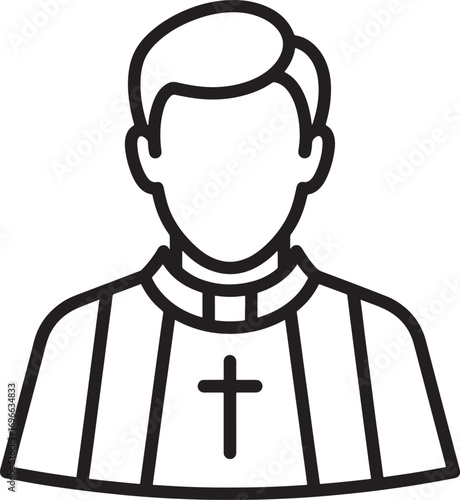 Line art depiction of a religious figure a symbolic representation of faith and devotion