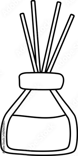 Aromatherapy Reed Difusser, Line Art Outline, essential oil, air freshener
