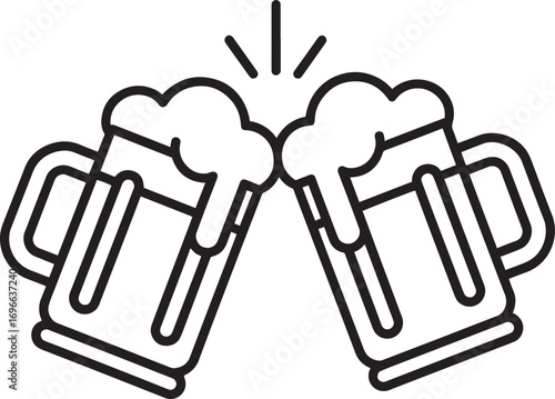 Vector illustration of a beer bottle icon with a glass of beer symbol