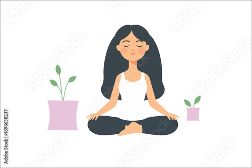woman meditating in lotus position