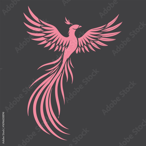 Print Phoenix Rising with Pink Accents