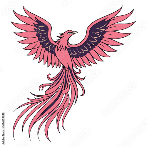 Print Phoenix Rising with Pink Accents