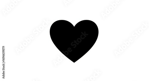 Black heart on white background simple design for love theme