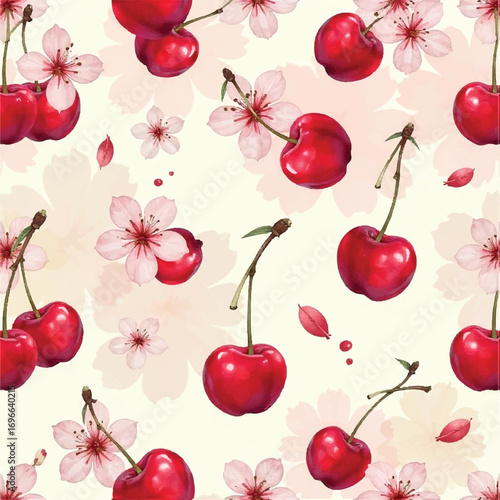 Seamless floral pattern, fabric style, hand-drawn background design 