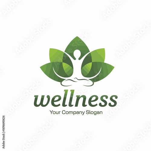 Green Lotus Wellness Logo with Meditating Figure