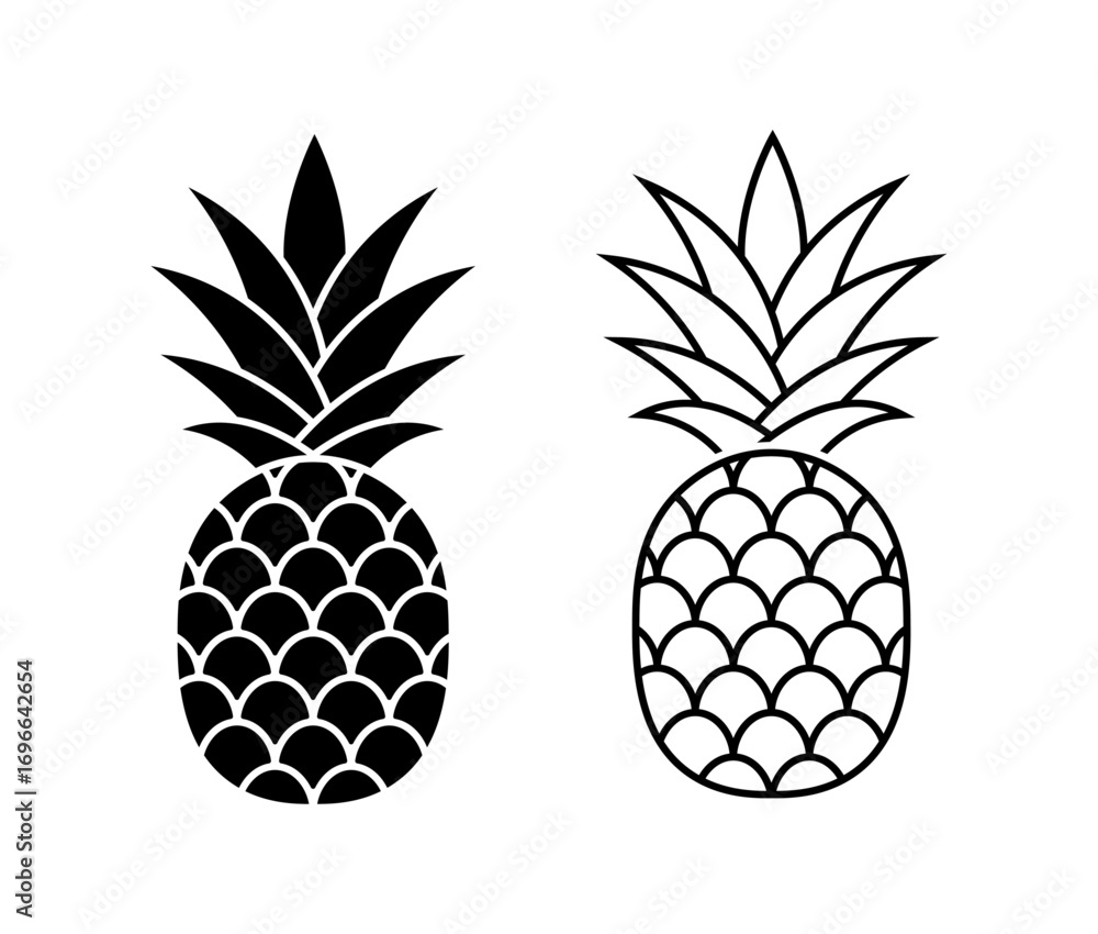 Obraz premium Pineapple icon set