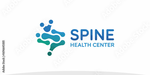 Spine Health Center Logo with Abstract Vertebrae Design