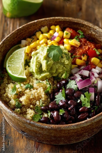 Colorful and Healthy Quinoa Bowl with Fresh Ingredients.
