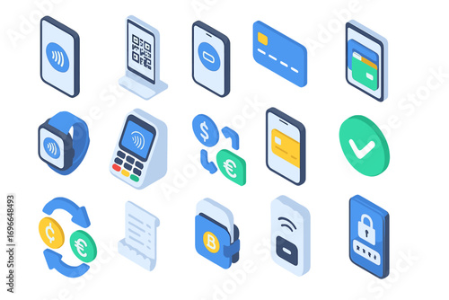 Finance and payment 3d icon set. banking, transactions, security essentials collection