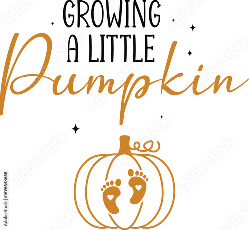 Growing A Little Pumpkin PNG, Fall Svg