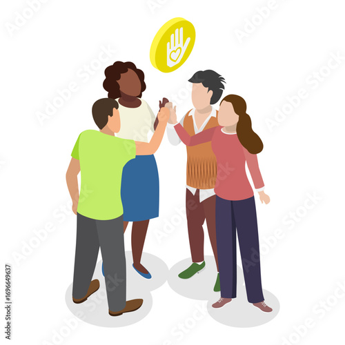 3D Isometric Flat Vector Illustration of Community Service, Health Care Support. Item 3