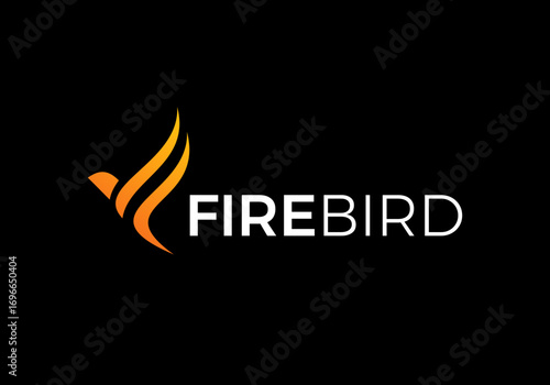 abstract fire bird logo. falcon dove phoenix design icon concept