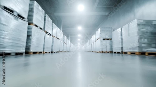Cold storage warehouse with temperature controlled lighting and logistics ope ns