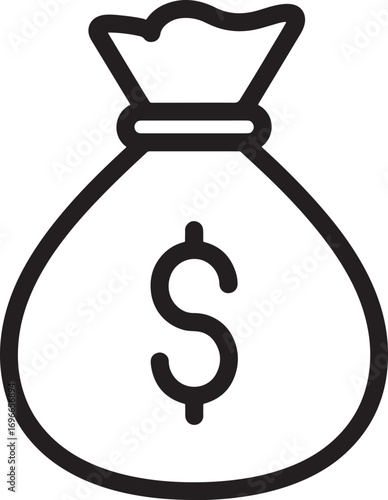 Money bag illustration for finance and wealth concept graphic element in vector format