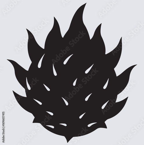 dragon fruit silhouette vector art illustration