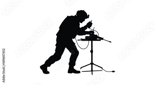 a musician playing guitar with microphone on stage