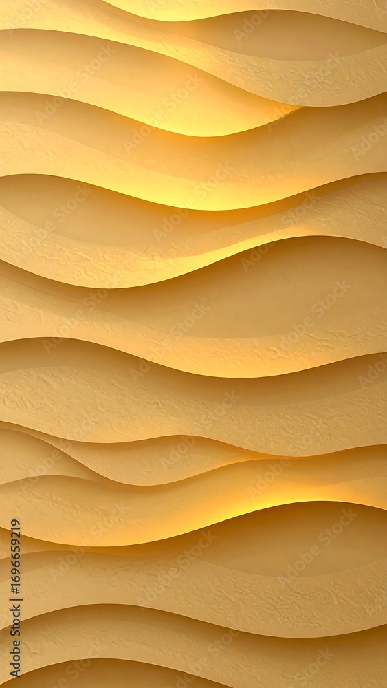 Obraz premium A captivating backdrop of undulating golden waves, showcasing a dynamic interplay of light and shadow.