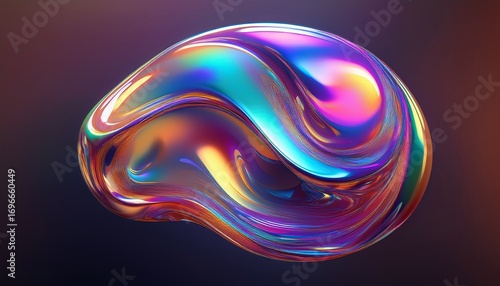 abstract iridescent liquid shape
