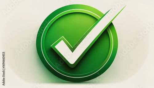 a green check mark inside a green circle another smaller green circle with a check mark on the bottom right white background