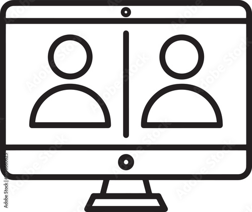 Online Meeting on Computer Screen Displaying Two Participants in a Virtual Conference