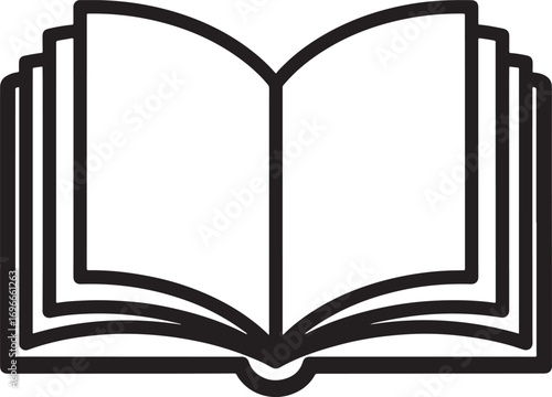 Open book icon design for education literature and knowledge sharing vector illustration