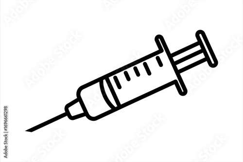Syringe Injection Line Art