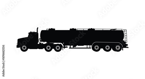 a large tanker truck silhouette on white background