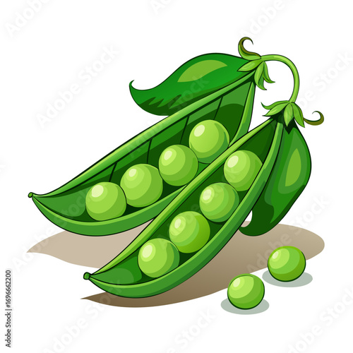 peas on a white background