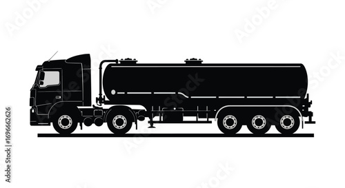 a large tanker truck silhouette on white background