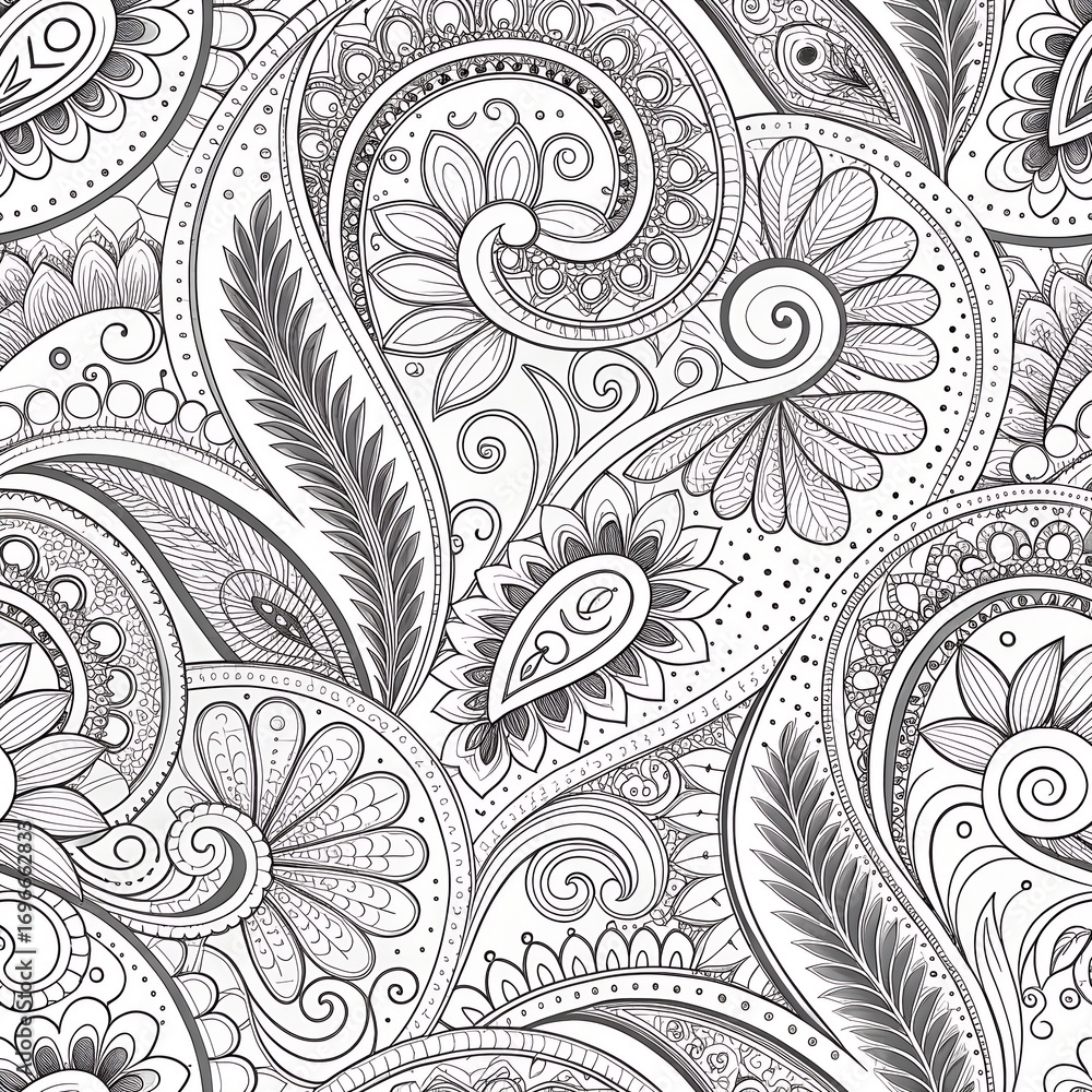 seamless pattern with paisley ornament