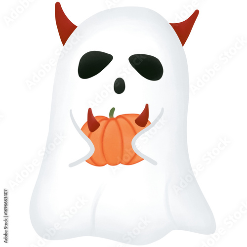 Costume ghost in Halloween day