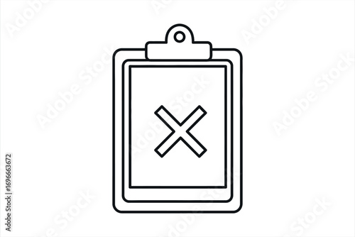 Clipboard with a Cross Mark