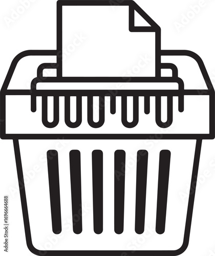 Paper shredder icon vector illustration for office security and information protection concepts data privacy