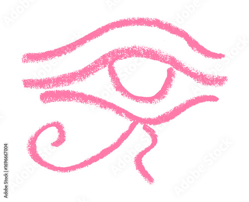 Eye Of Horus Egyptian Icon Crayon Chalk Drawing Vector